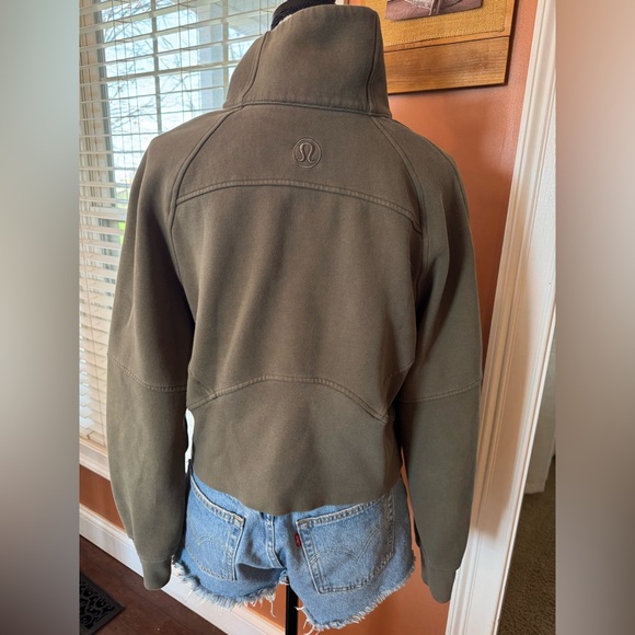 Lululemon Oversized Scuba Funnel Neck Half Zip XS/S Olive Green Pullover - Picture 4 of 6